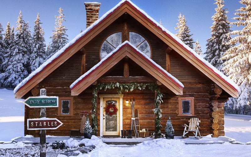 Unique Log Homes | Santa's log cabin at the North Pole